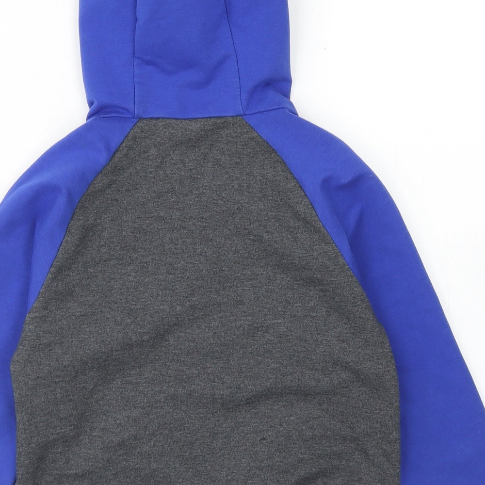 Dunnes Stores Boys Grey Colourblock Cotton Pullover Hoodie Size 6-7 Years