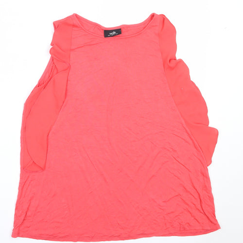 Wallis Womens Pink  Viscose Basic Tank Size 16 Round Neck