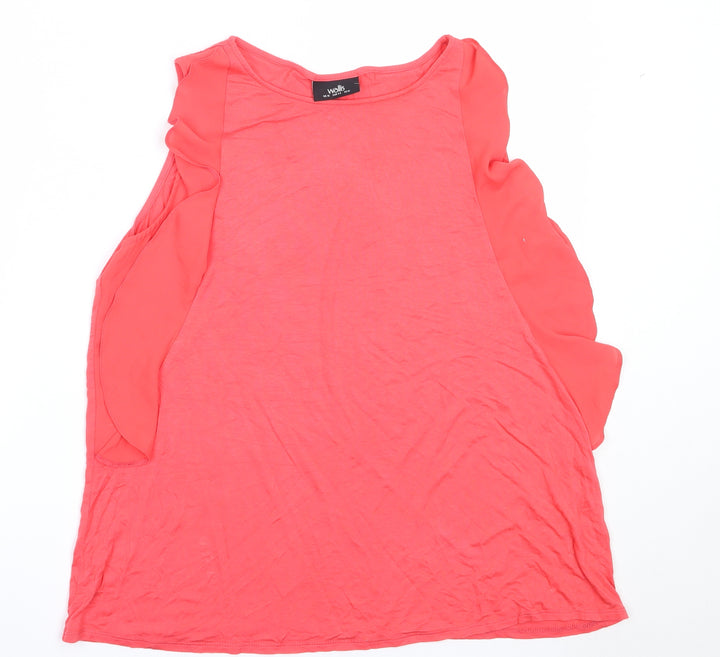 Wallis Womens Pink  Viscose Basic Tank Size 16 Round Neck
