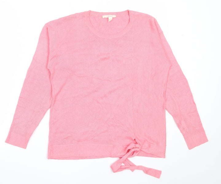 Esprit Womens Pink Round Neck  Acrylic Pullover Jumper Size S