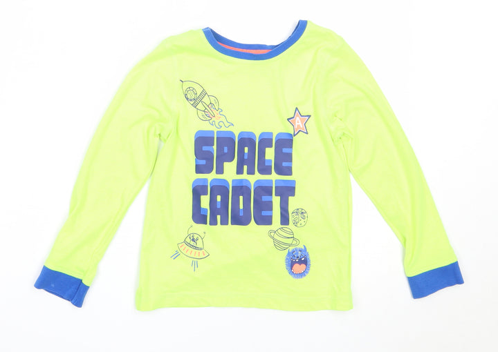George Boys Green Polyester Basic T-Shirt Size 5-6 Years Round Neck
