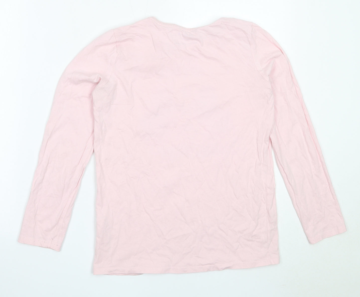 Primark Girls Pink  Cotton Basic T-Shirt Size 13-14 Years Round Neck