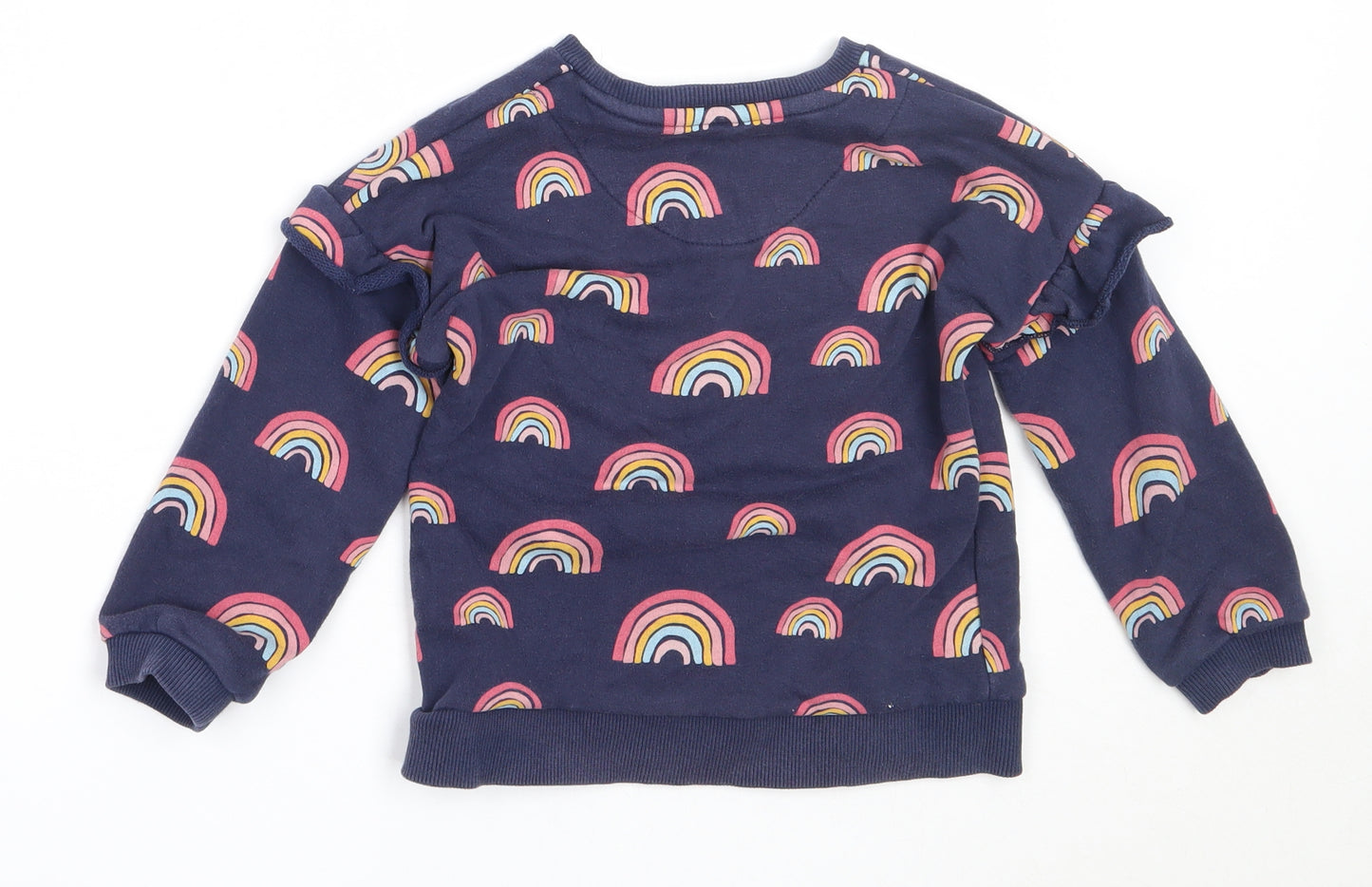 F&F Girls Blue  Cotton Pullover Sweatshirt Size 3-4 Years