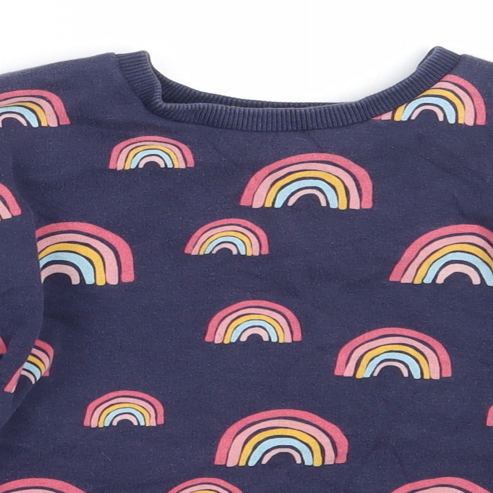 F&F Girls Blue  Cotton Pullover Sweatshirt Size 3-4 Years