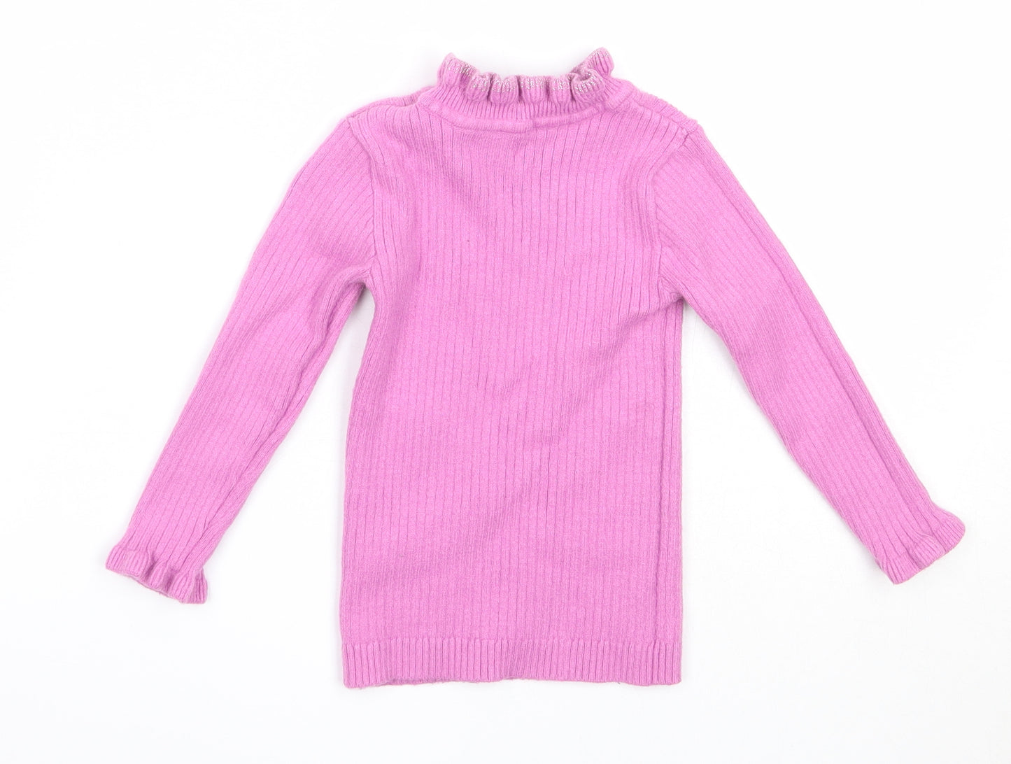 Matalan Girls Purple High Neck  Viscose Pullover Jumper Size 3-4 Years