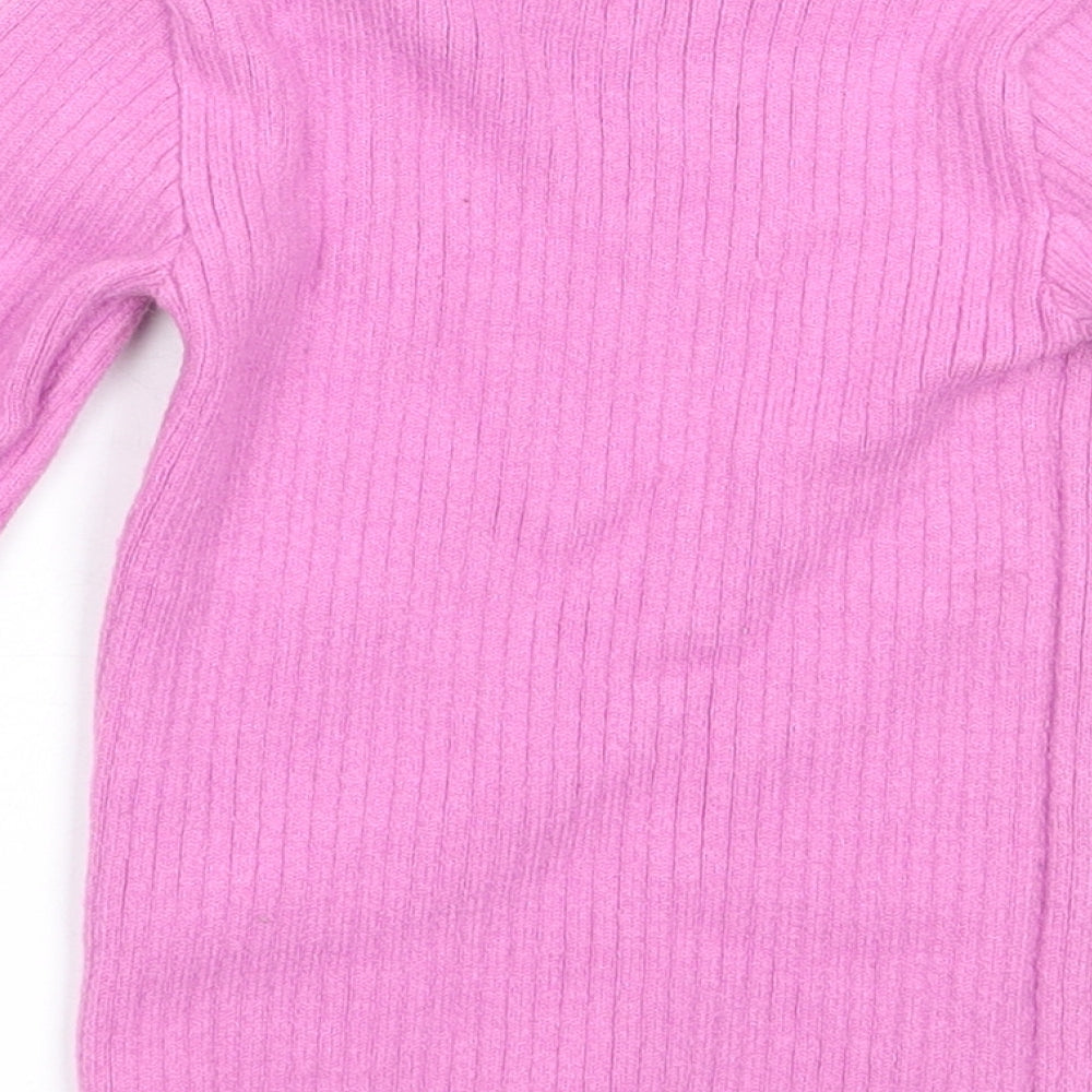 Matalan Girls Purple High Neck  Viscose Pullover Jumper Size 3-4 Years