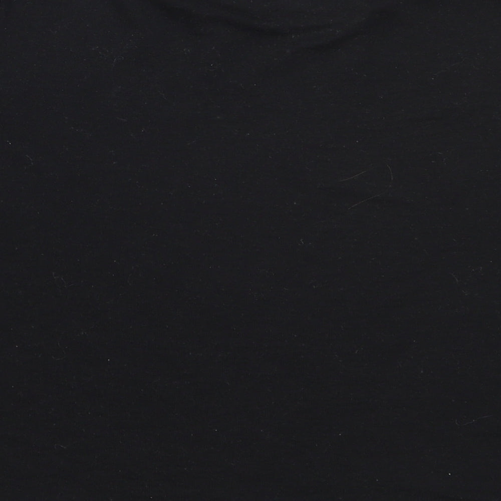 Boohoo Womens Black  Polyester Basic T-Shirt Size 14 Round Neck