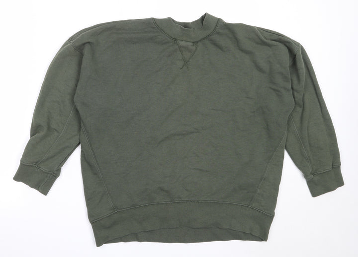 New Look Womens Green Cotton Pullover Sweatshirt Size 8