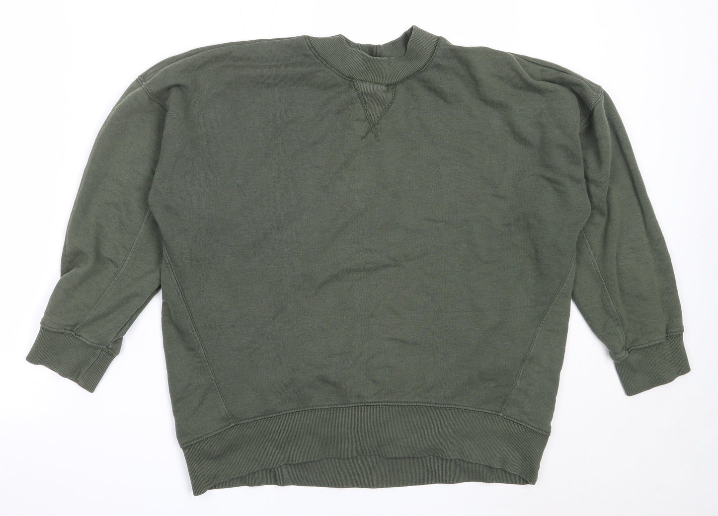 New Look Womens Green  Cotton Pullover Sweatshirt Size 8