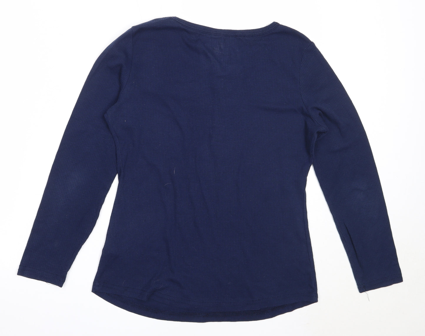 Primark Womens Blue Solid Polyester Top Pyjama Top Size L