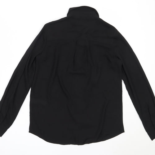 New Look Womens Black  Polyester Basic Button-Up Size 8 Collared