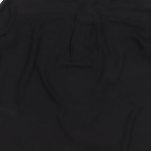 New Look Womens Black  Polyester Basic Button-Up Size 8 Collared