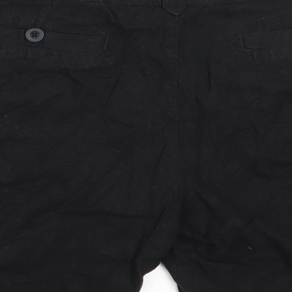 Debenhams Womens Black  Linen Bermuda Shorts Size 18  Regular