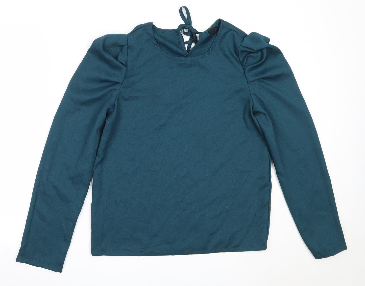 SheIn Womens Blue  Polyester Basic Blouse Size M Round Neck