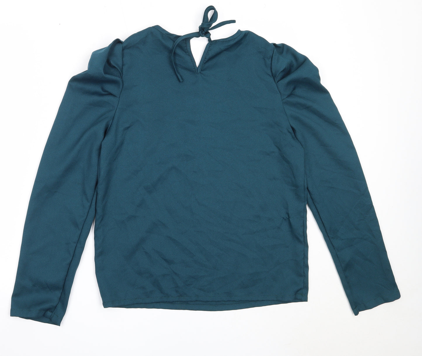 SheIn Womens Blue  Polyester Basic Blouse Size M Round Neck