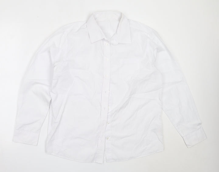 Matalan Boys White  Polyester Basic Button-Up Size 16 Years Collared  - school