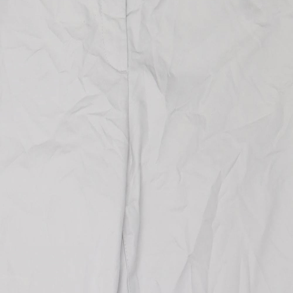 Marks and Spencer Womens Grey  Cotton Capri Trousers Size 14 L25 in Regular