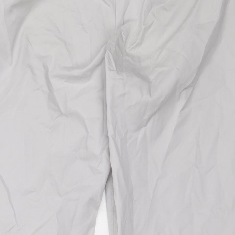 Marks and Spencer Womens Grey  Cotton Capri Trousers Size 14 L25 in Regular