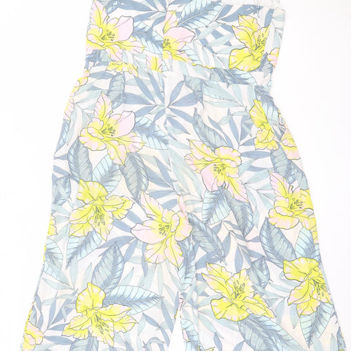 New Look Womens Blue Floral Polyester Jumpsuit One-Piece Size 16
