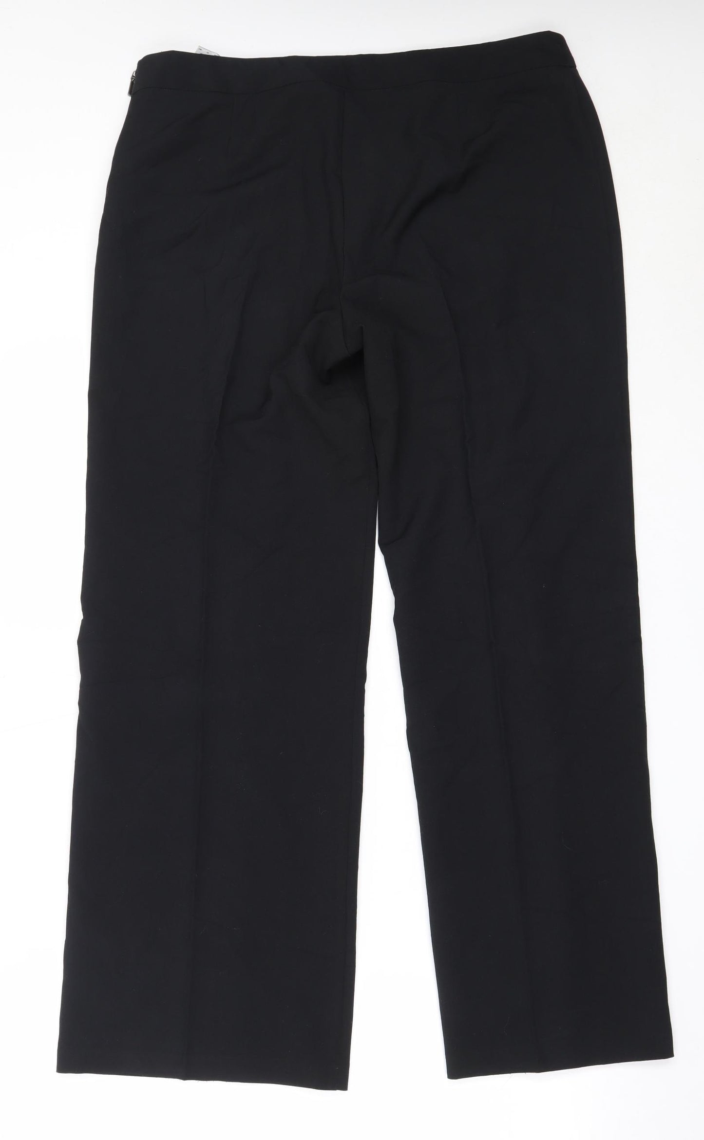 Marks and Spencer Womens Black  Polyester Trousers  Size 14 L30 in Regular