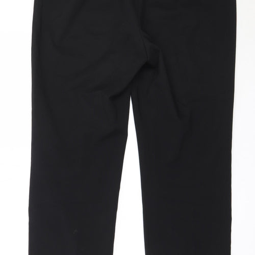 Papaya Womens Black  Polyester Trousers  Size 14 L28.5 in Regular