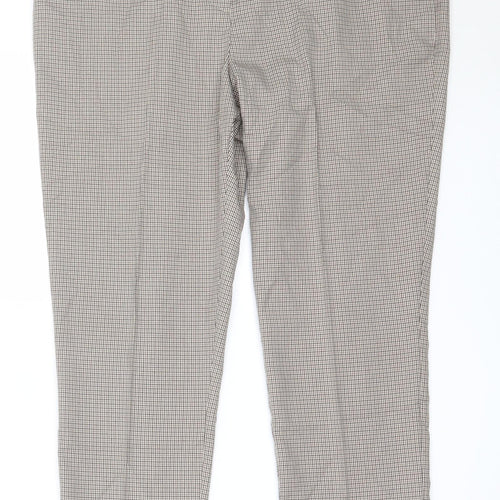 F&F Womens Beige  Polyester Trousers  Size 14 L27 in Regular