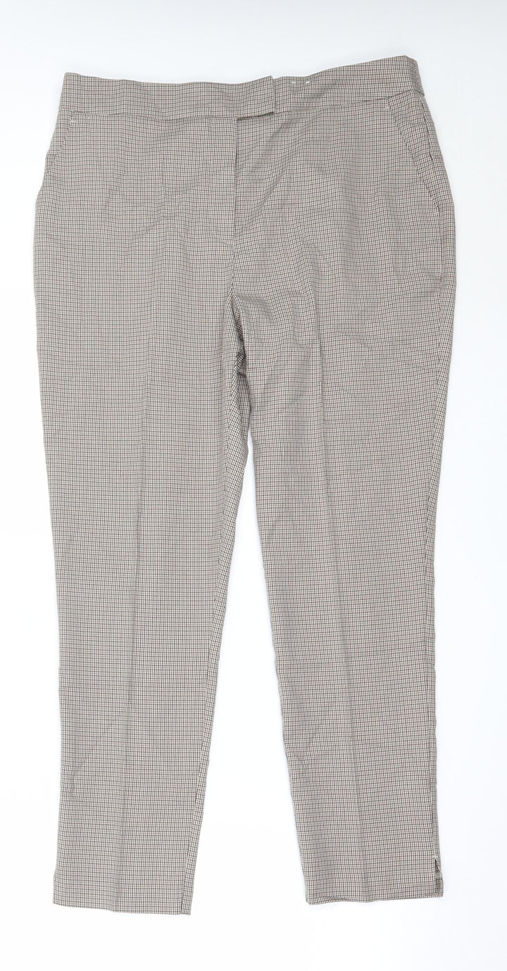 F&F Womens Beige Polyester Trousers Size 14 L27 in Regular