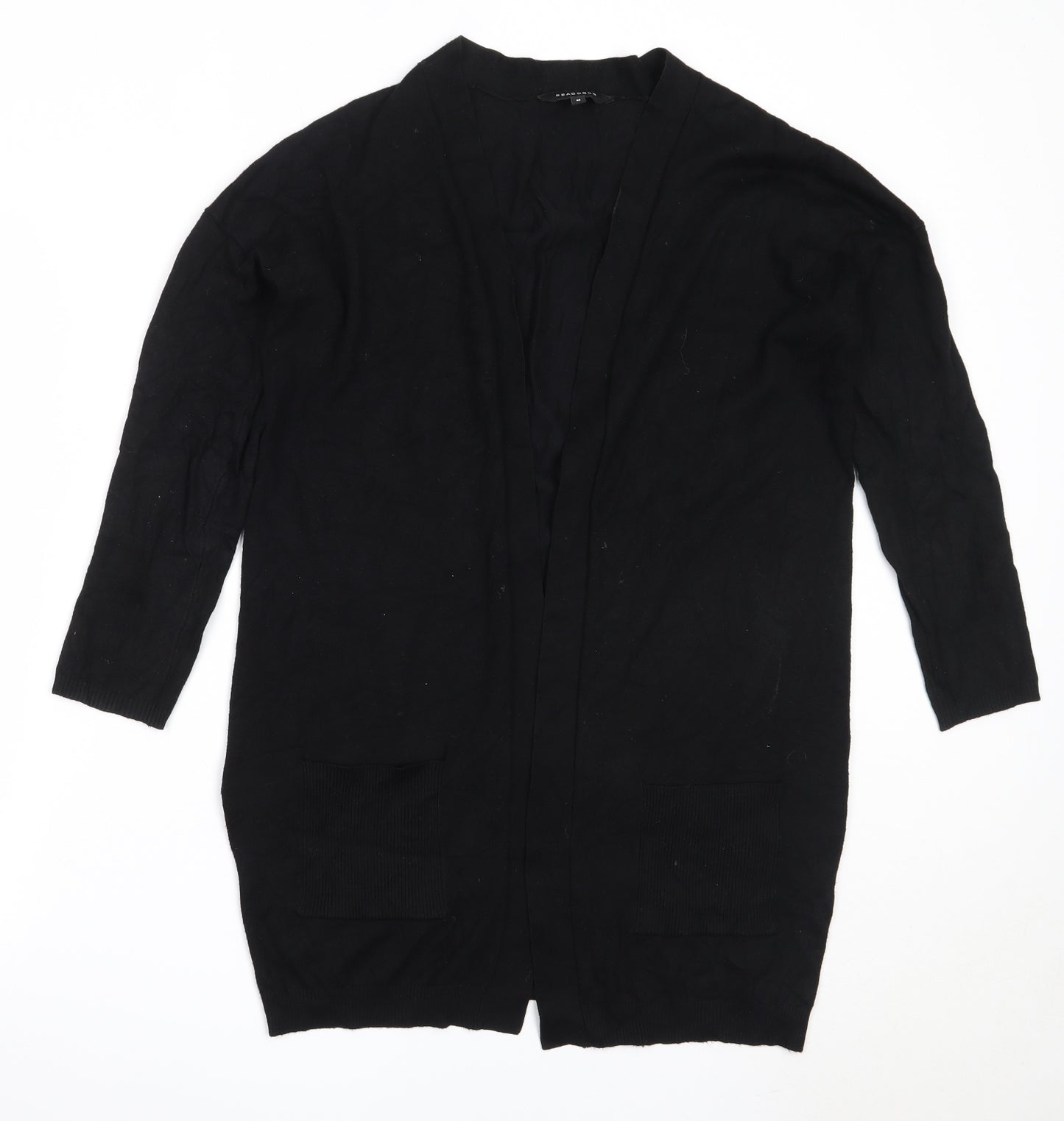 Peacocks Womens Black Round Neck  Viscose Cardigan Jumper Size M