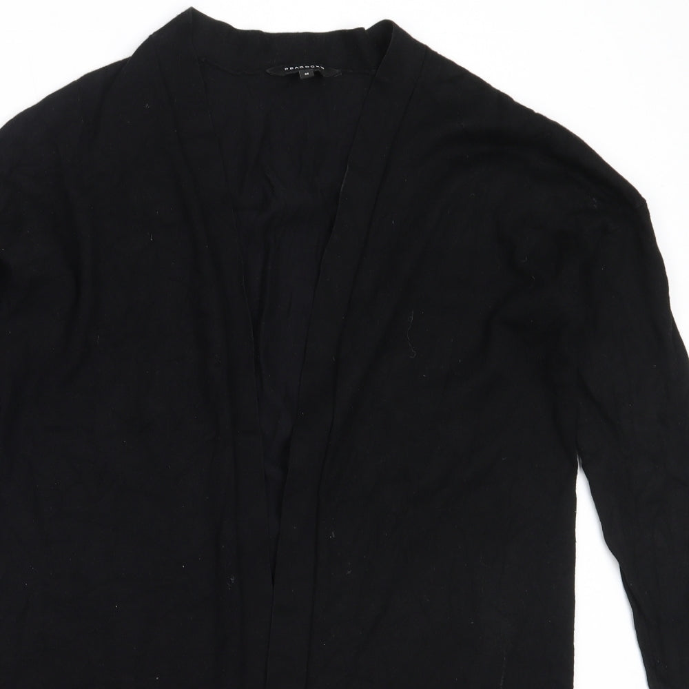 Peacocks Womens Black Round Neck  Viscose Cardigan Jumper Size M