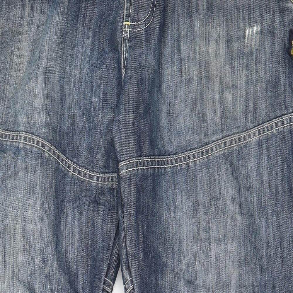 ETO Mens Blue  Cotton Straight Jeans Size 38 in L32 in Regular