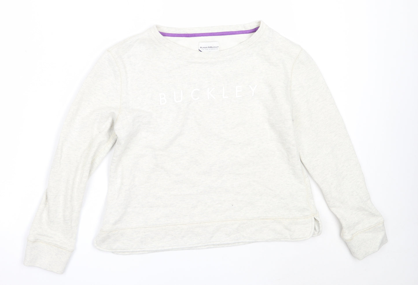 Rupert & Buckley Womens Grey  Cotton Pullover Sweatshirt Size 14