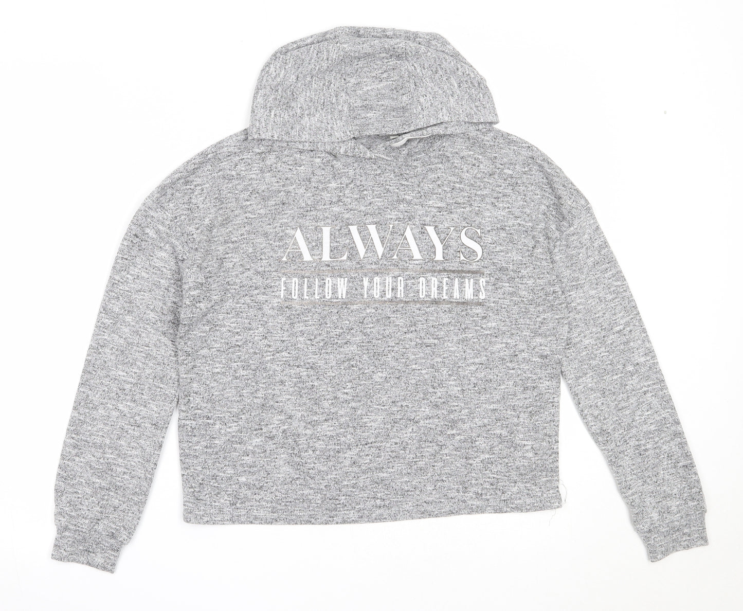 Miss Evie Girls Grey  Polyester Pullover Hoodie Size 11-12 Years