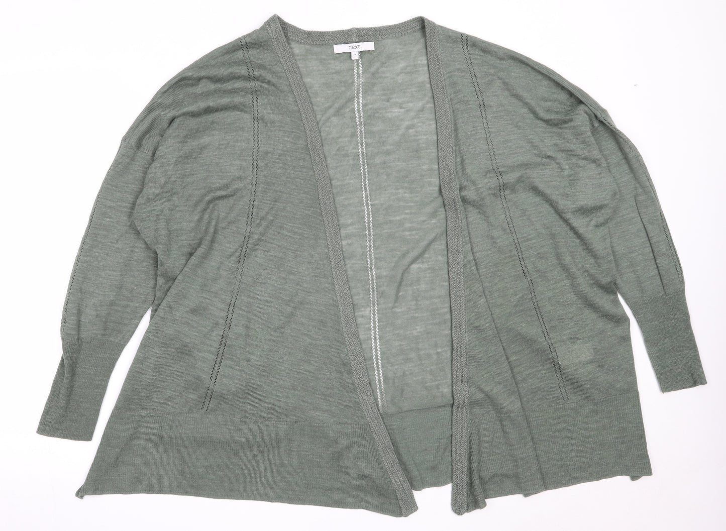 NEXT Womens Green Round Neck  Acrylic Cardigan Jumper Size 20