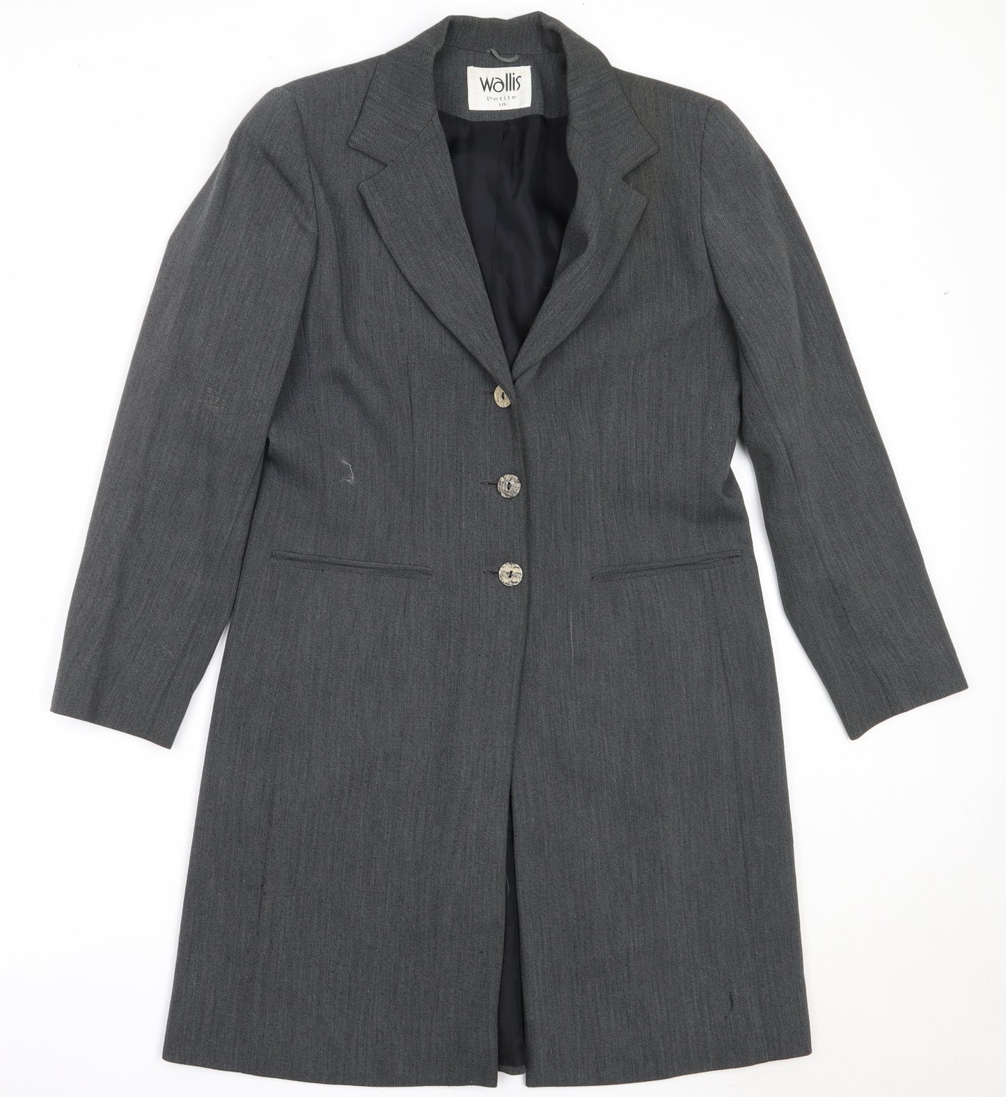 Wallis Womens Grey   Overcoat Coat Size 10