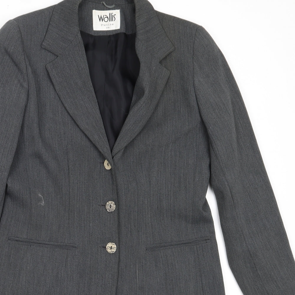 Wallis Womens Grey   Overcoat Coat Size 10