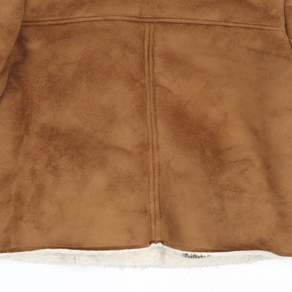 Marks and Spencer Girls Brown   Basic Coat Coat Size 11-12 Years