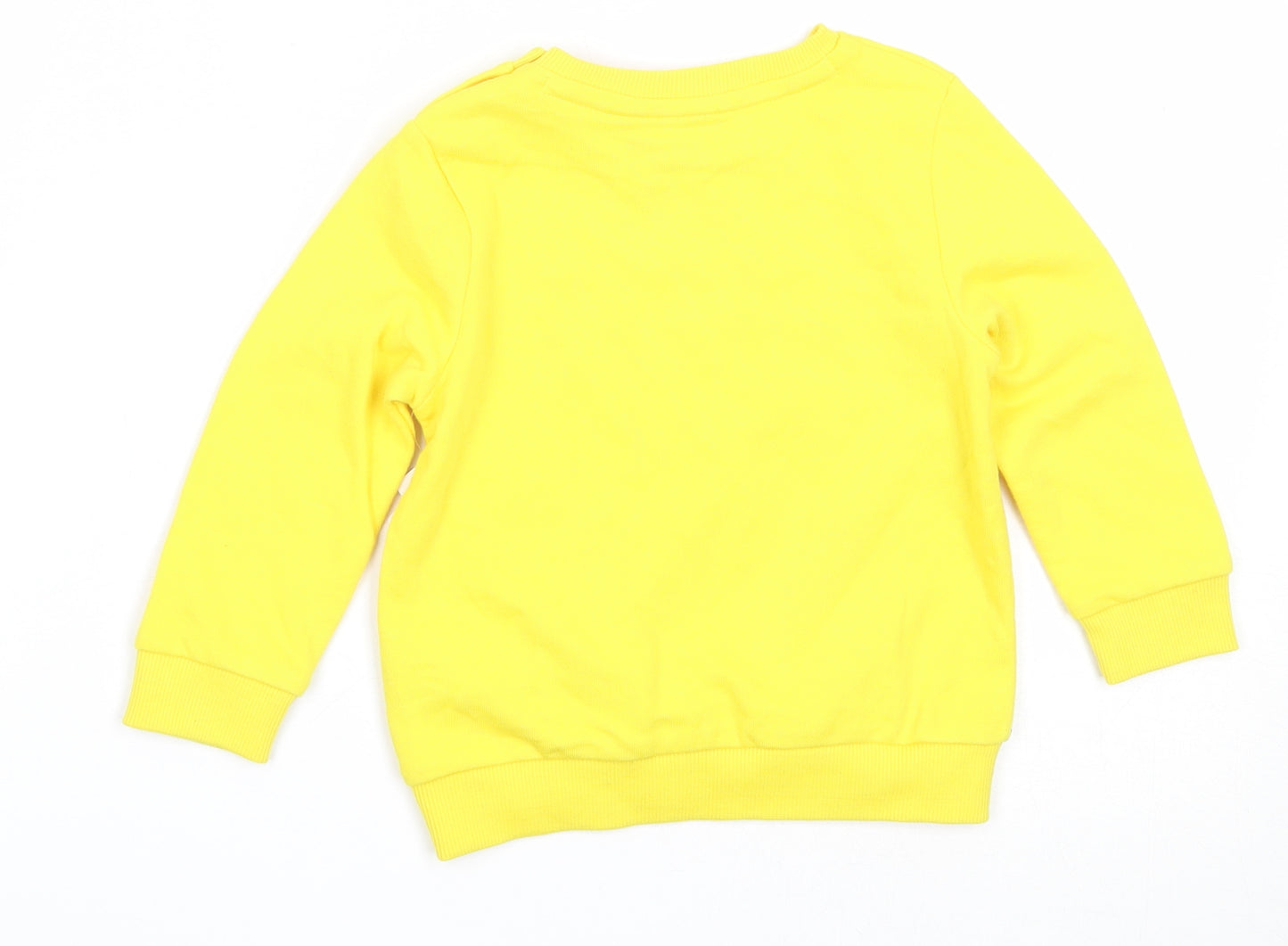 F&F Boys Yellow  Cotton Pullover Jumper Size 12-18 Months   - mr happy