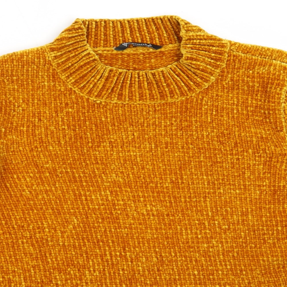 Bonmarché Womens Yellow Round Neck  Polyester Pullover Jumper Size 16