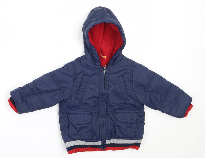 MINIMODE Boys Blue Basic Coat Coat Size 6-9 Months