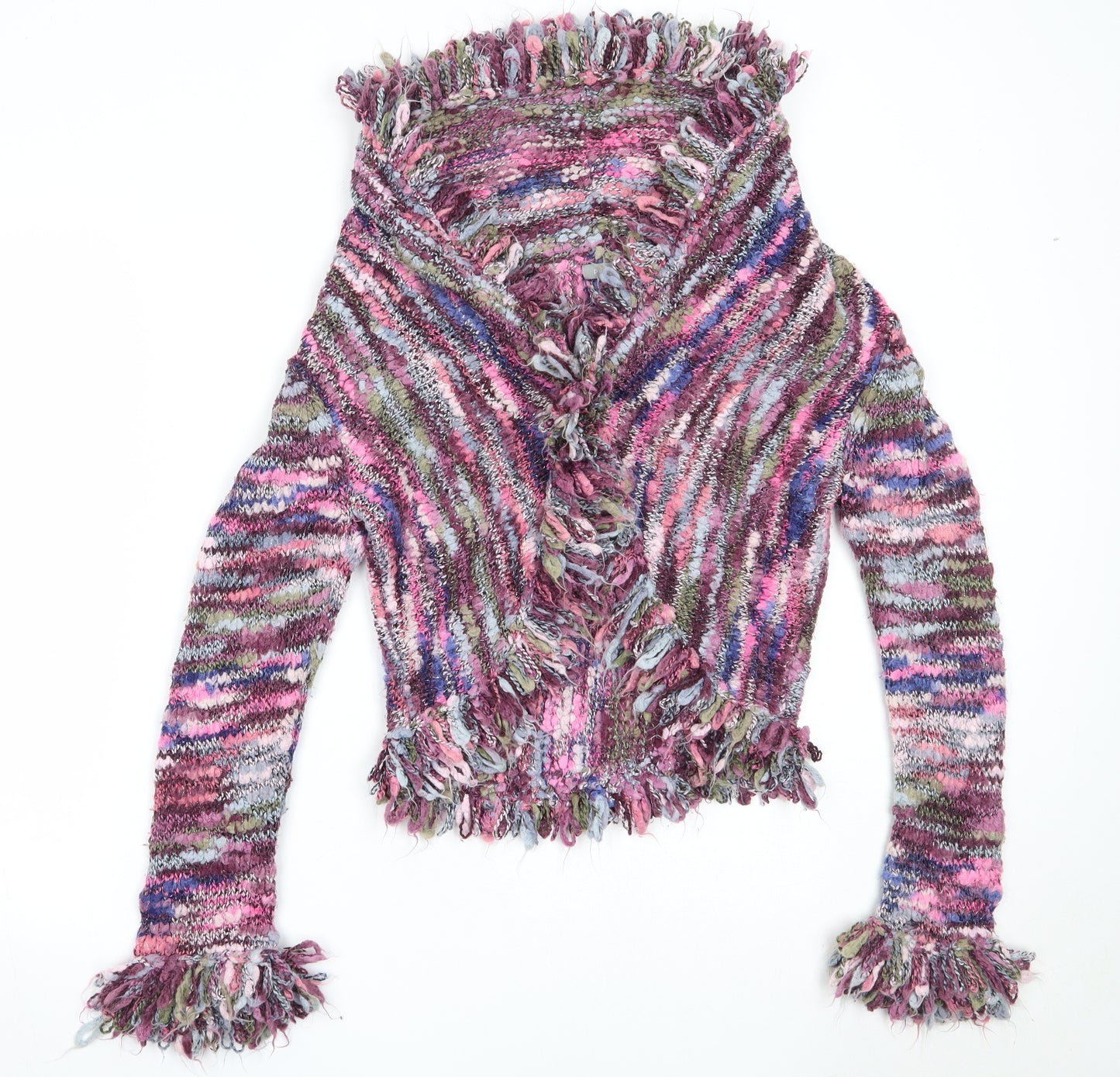 Per Una Womens Purple V-Neck  Acrylic Cardigan Jumper Size L
