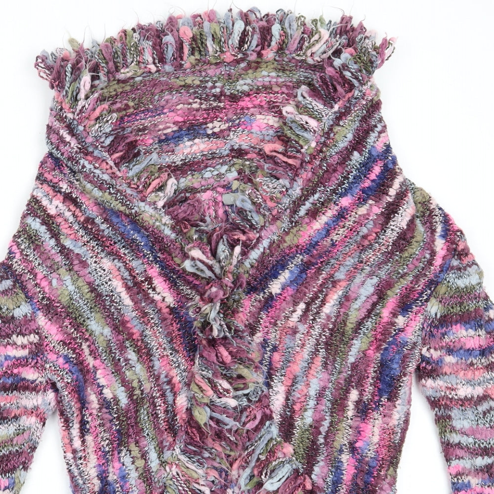 Per Una Womens Purple V-Neck  Acrylic Cardigan Jumper Size L