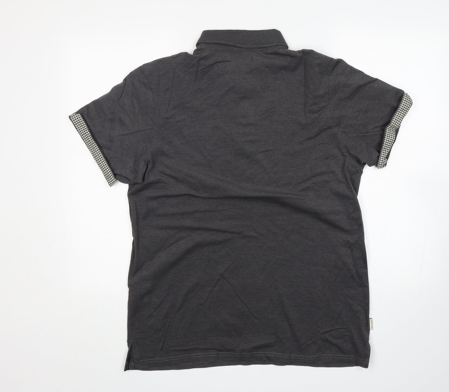 One True Saxon Mens Grey  Cotton  Polo Size M Collared