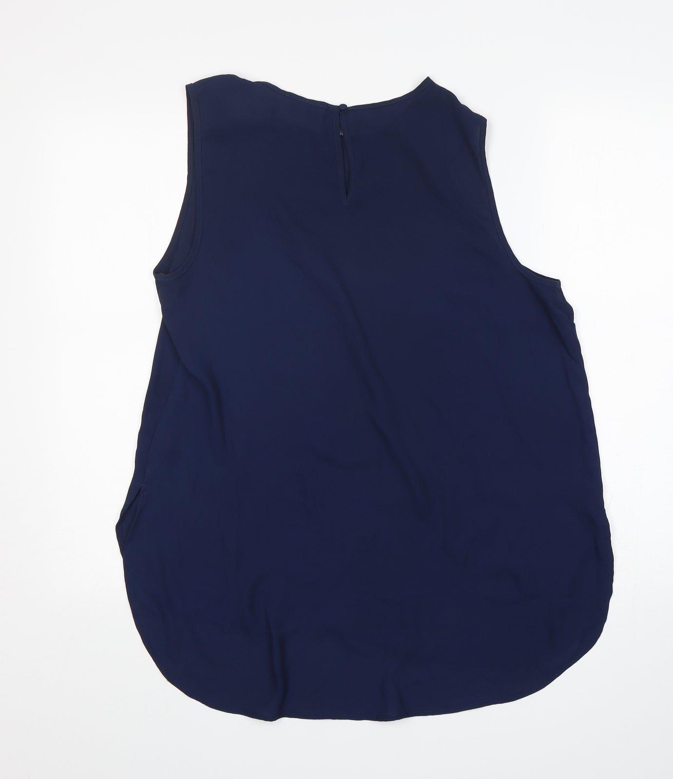 Papaya Womens Blue  Polyester Basic Blouse Size 14 Round Neck
