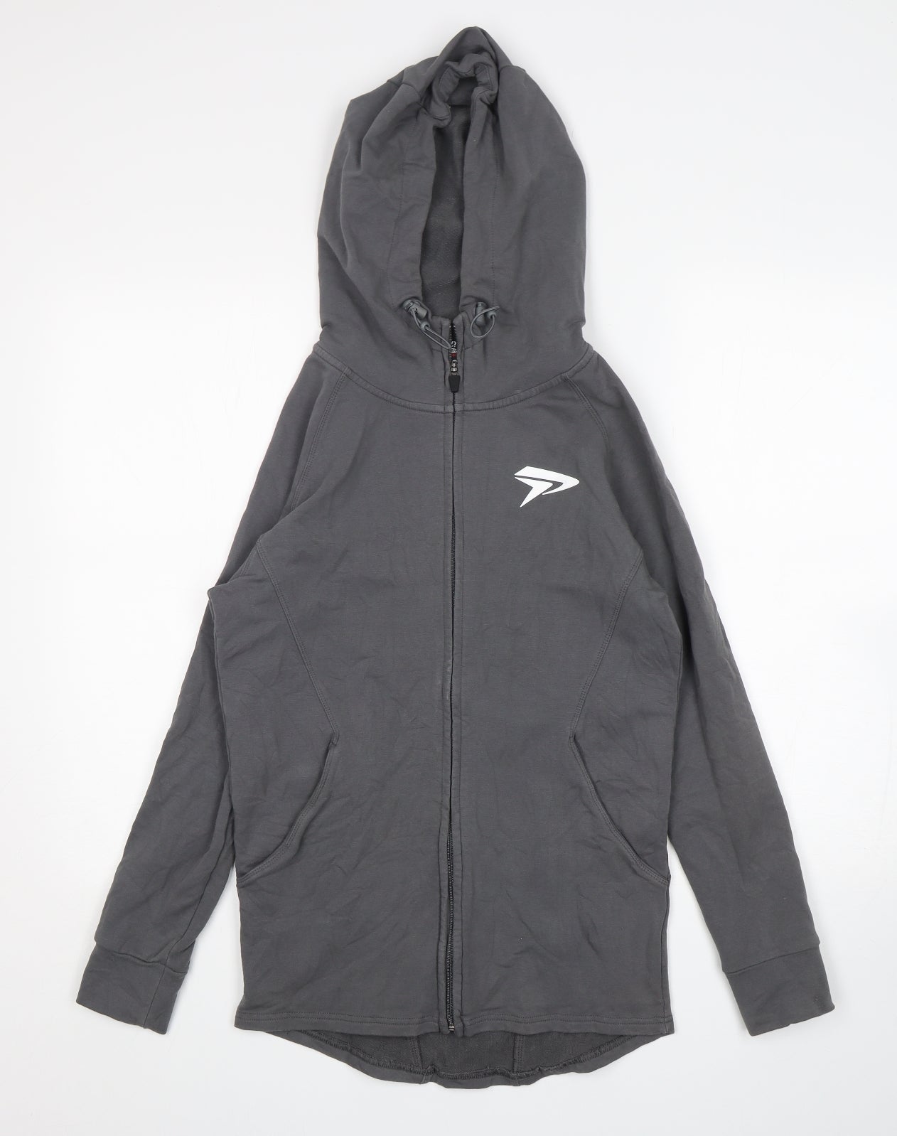 Physiq Mens Grey  Cotton Full Zip Hoodie Size S