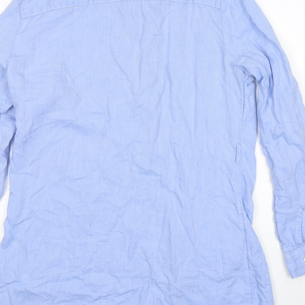 Atmosphere  Womens Blue  Cotton Basic Button-Up Size 12 Collared