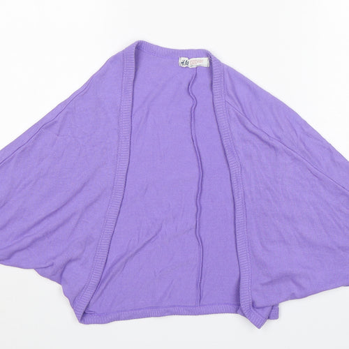 H&M Girls Purple V-Neck  Polyester Cardigan Jumper Size 11-12 Years