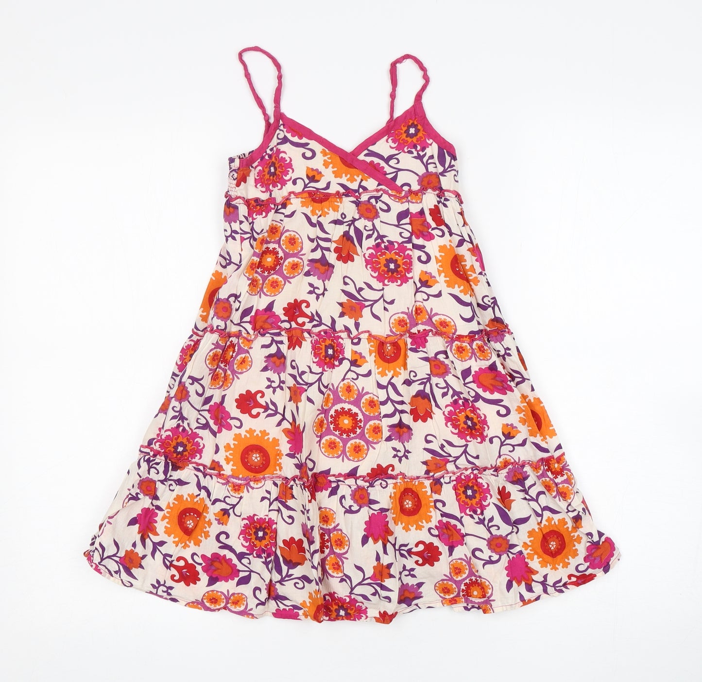 Girl2Girl Girls Multicoloured Floral Cotton A-Line  Size 3-4 Years  V-Neck