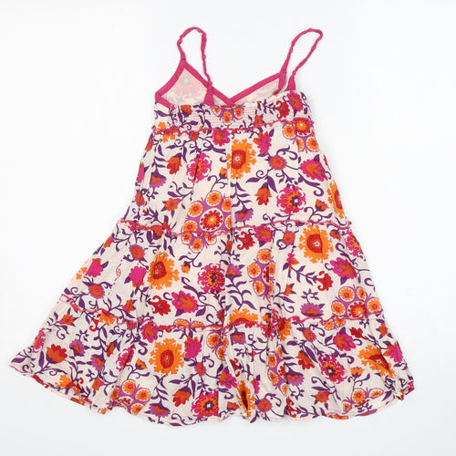 Girl2Girl Girls Multicoloured Floral Cotton A-Line  Size 3-4 Years  V-Neck