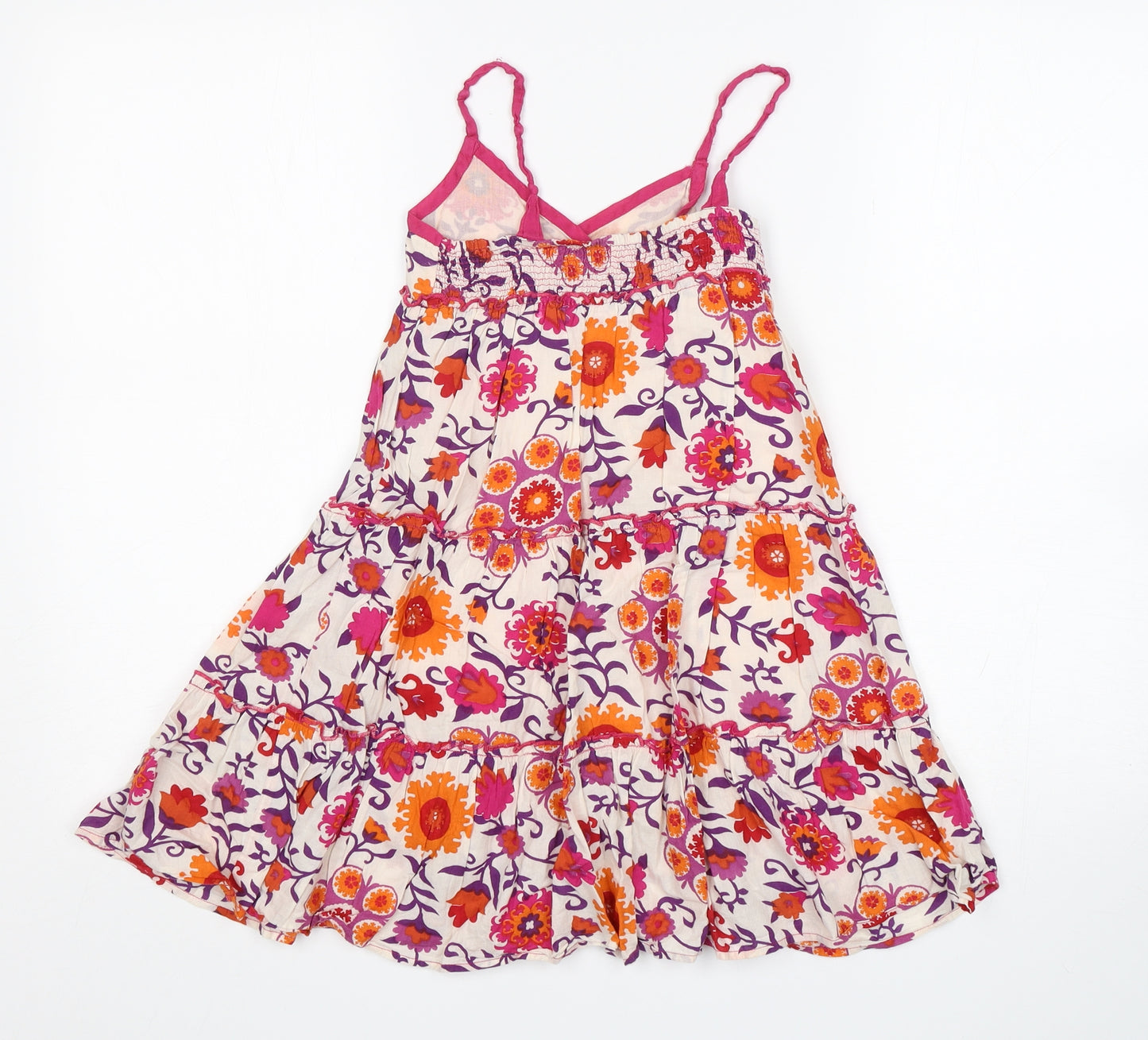 Girl2Girl Girls Multicoloured Floral Cotton A-Line  Size 3-4 Years  V-Neck
