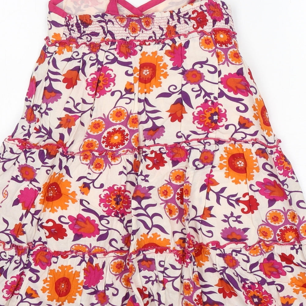 Girl2Girl Girls Multicoloured Floral Cotton A-Line  Size 3-4 Years  V-Neck